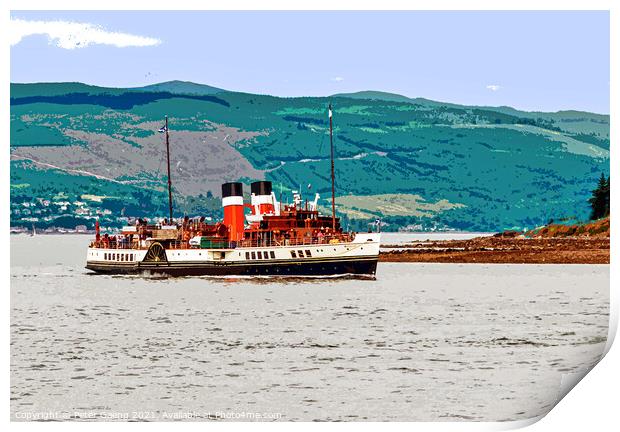Ps Waverley Paddle Steamer in Largs - Scotland.  Print by Peter Gaeng