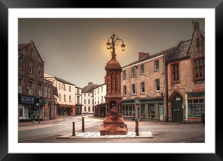 Axminster Town Centre Framed Mounted Print by Alison Chambers