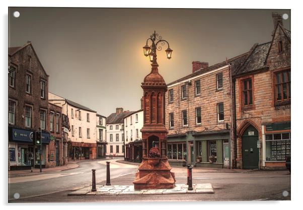 Axminster Town Centre Acrylic by Alison Chambers