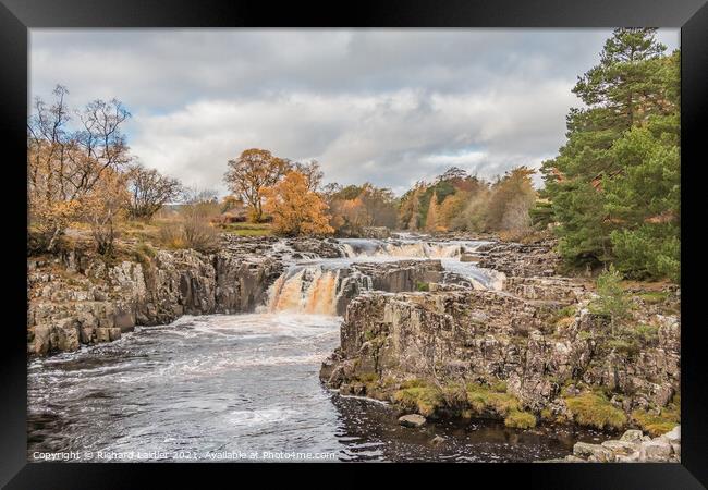 Autumn Brightness at Low Force Waterfall, Teesdale Framed Print by Richard Laidler