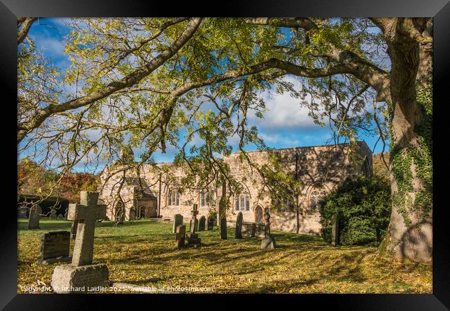 Autumn at St Marys Parish Church, Wycliffe, Teesdale Framed Print by Richard Laidler