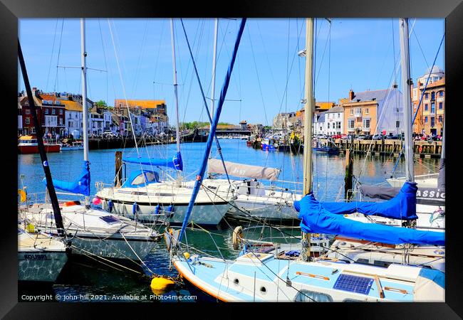 Weymouth harbour, Dorset, UK. Framed Print by john hill