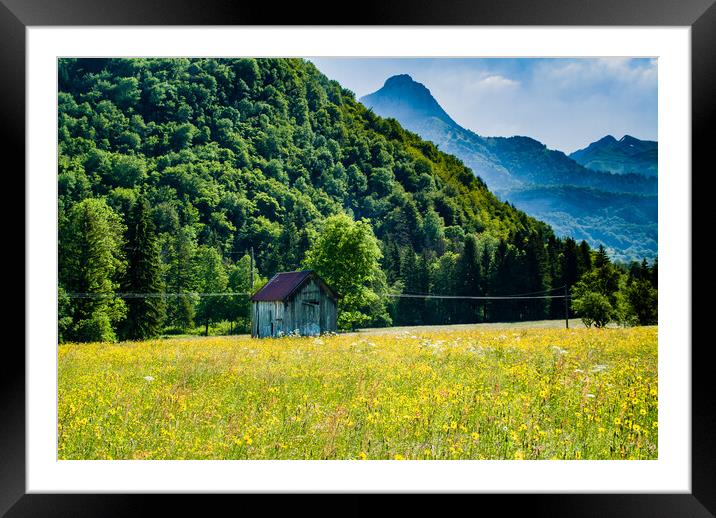 Landscape with wooden hut Framed Mounted Print by Gerry Walden LRPS