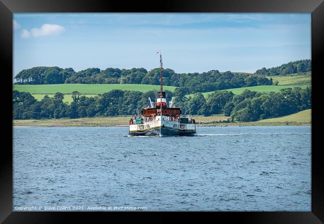 Paddle Steamer Waverley arriving at Largs in Scotl Framed Print by Dave Collins