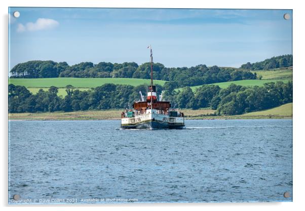 Paddle Steamer Waverley arriving at Largs in Scotl Acrylic by Dave Collins