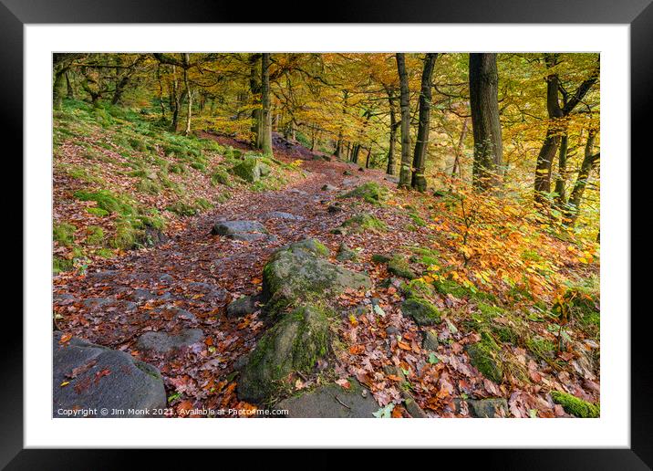 Padley Gorge Walk Framed Mounted Print by Jim Monk