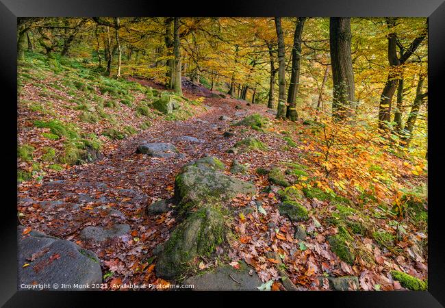 Padley Gorge Walk Framed Print by Jim Monk