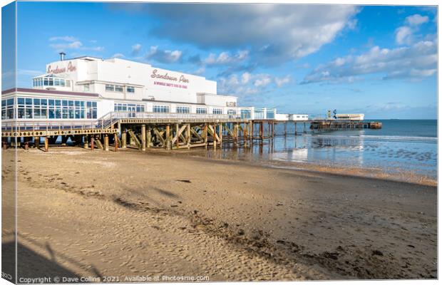 Sandown Pier and Beach, Isle of Wight, England Canvas Print by Dave Collins