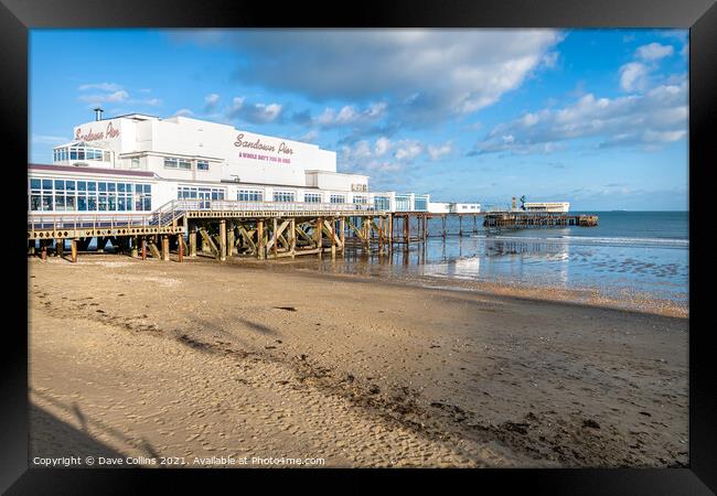 Sandown Pier and Beach, Isle of Wight, England Framed Print by Dave Collins