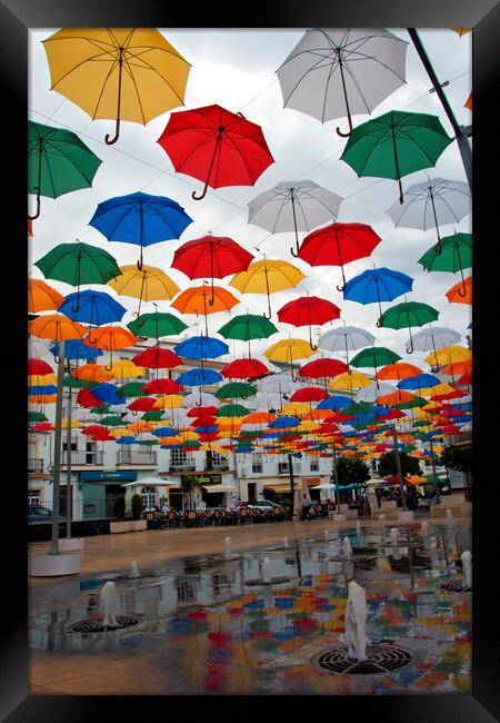 Vibrant Umbrella Canopy Framed Print by Andy Evans Photos
