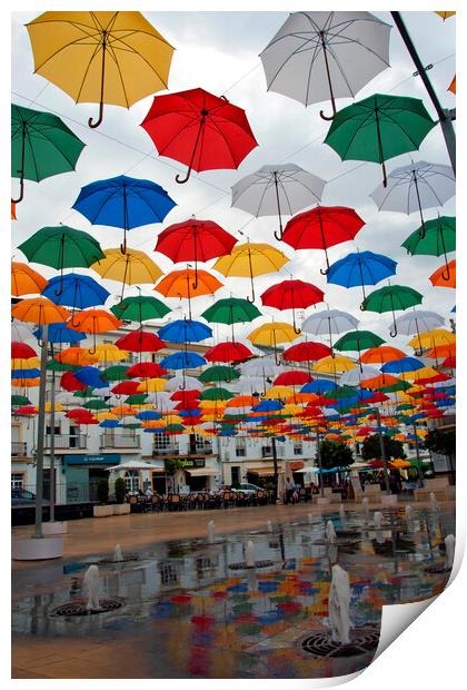 Vibrant Umbrella Canopy Print by Andy Evans Photos