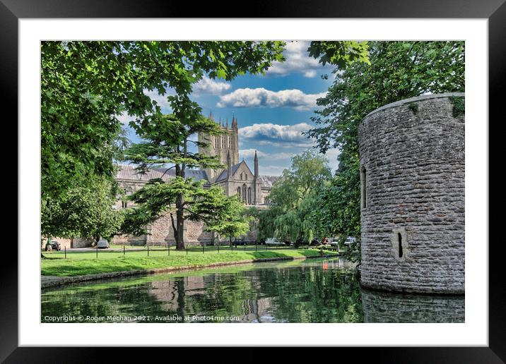 Enchanting Wells Cathedral Moat Framed Mounted Print by Roger Mechan