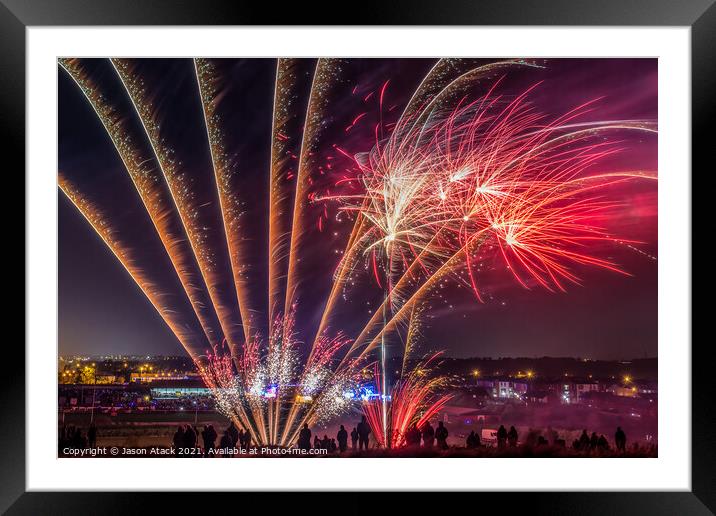 Dark fireworks Framed Mounted Print by Jason Atack
