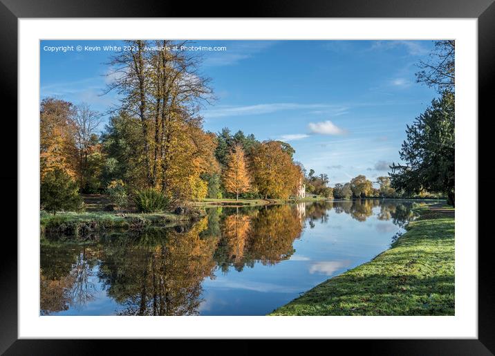 November colours at Painshill Park Framed Mounted Print by Kevin White