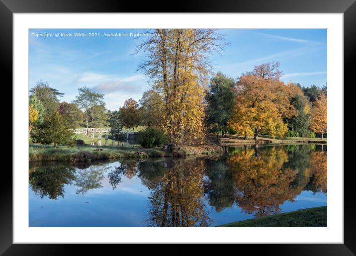Painshill autumn walk Framed Mounted Print by Kevin White