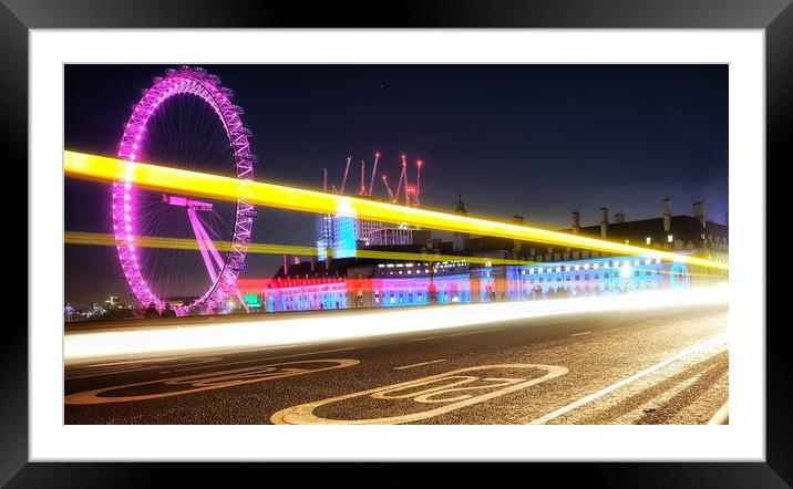 London Eye by night  Framed Mounted Print by Rudi Darlington