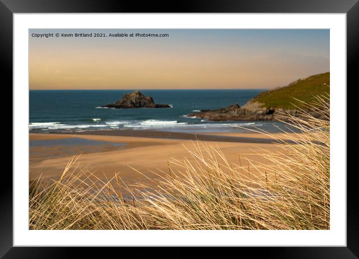 Crantock beach Cornwall Framed Mounted Print by Kevin Britland