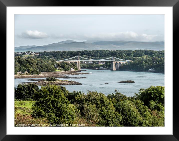 Menai Bridge, Anglesey Framed Mounted Print by Stephen Munn