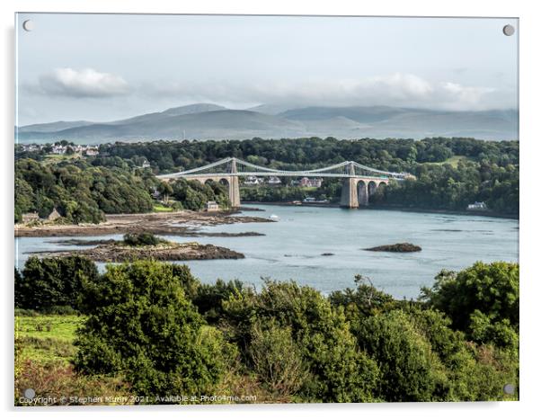 Menai Bridge, Anglesey Acrylic by Stephen Munn