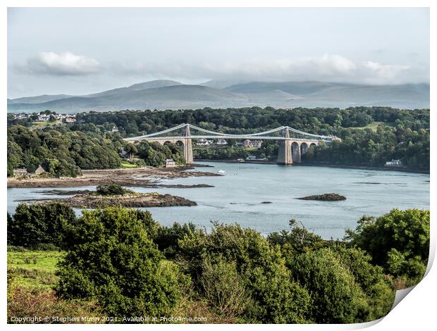 Menai Bridge, Anglesey Print by Stephen Munn