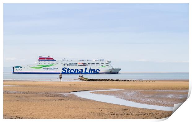 Stena Embla passes Another Place Print by Jason Wells