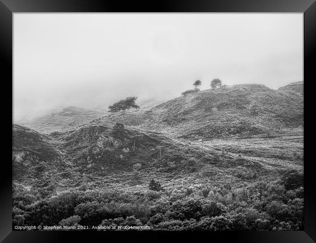 Misty Mountain , Snowdonia National Park Framed Print by Stephen Munn