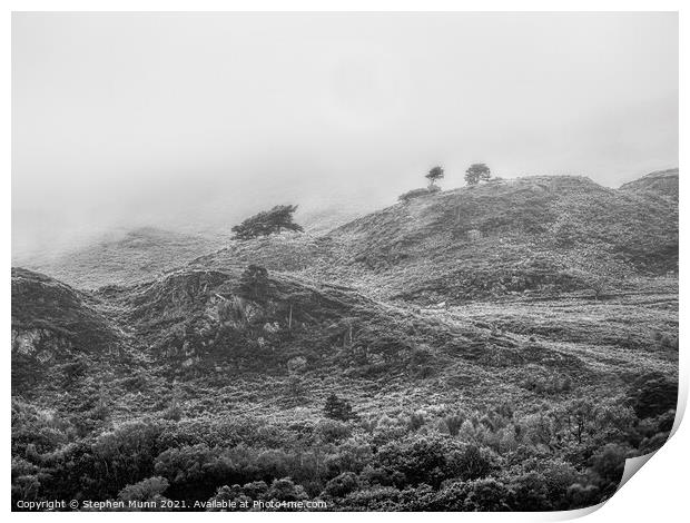 Misty Mountain , Snowdonia National Park Print by Stephen Munn
