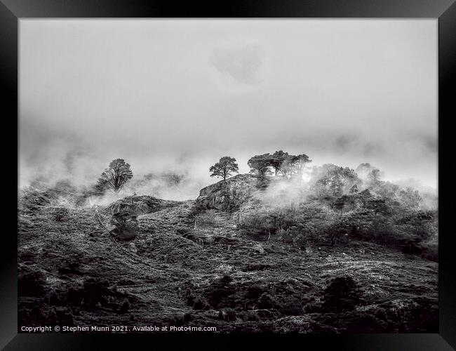 Mist on the Mountain Snowdonia National Park Framed Print by Stephen Munn