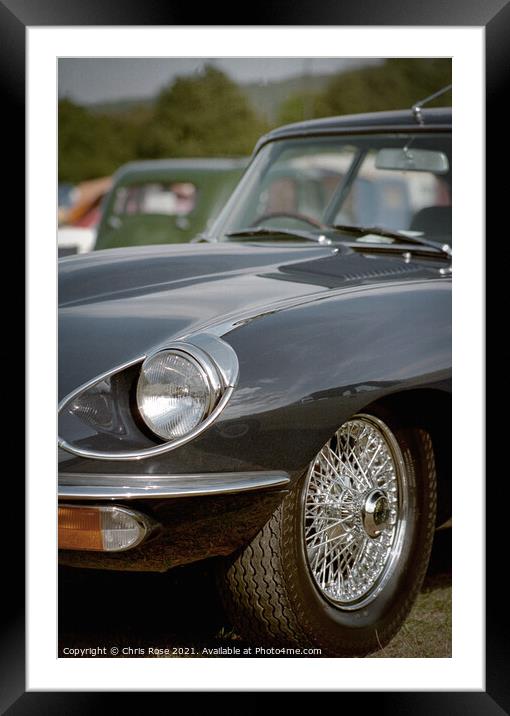Jaguar E Type detail Framed Mounted Print by Chris Rose