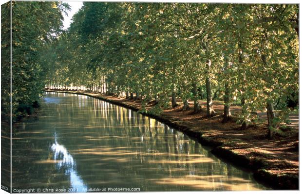 Canal du Midi, Capestang Canvas Print by Chris Rose