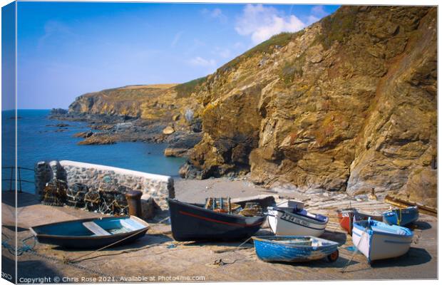 Lizard Point dinghies Canvas Print by Chris Rose