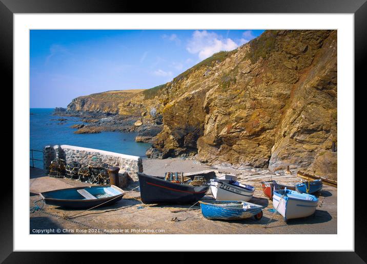 Lizard Point dinghies Framed Mounted Print by Chris Rose