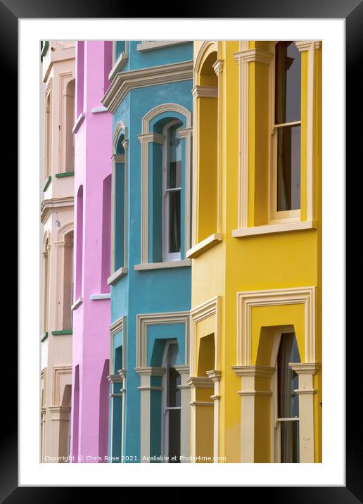 Tenby, Colourful buildings Framed Mounted Print by Chris Rose