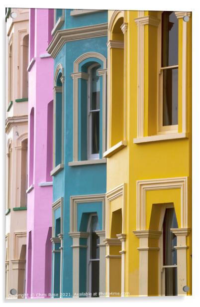 Tenby, Colourful buildings Acrylic by Chris Rose