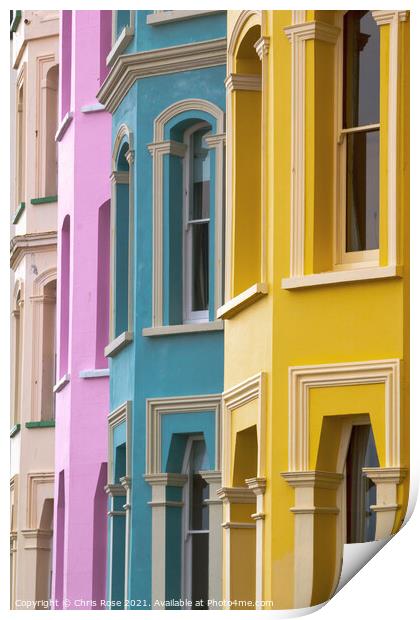 Tenby, Colourful buildings Print by Chris Rose
