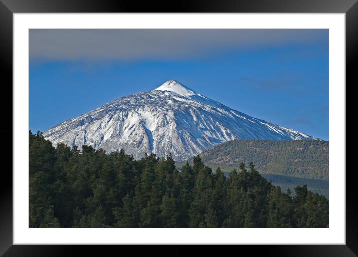Snow on Mount Teide Framed Mounted Print by Geoff Storey