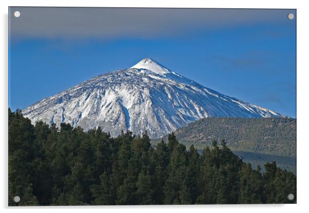 Snow on Mount Teide Acrylic by Geoff Storey