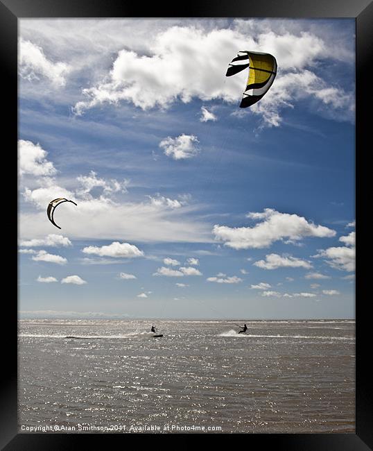 Summer Kite Surfing Framed Print by Aran Smithson