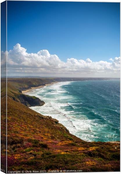 St Agnes Heritage Coast in Cornwall, UK Canvas Print by Chris Rose