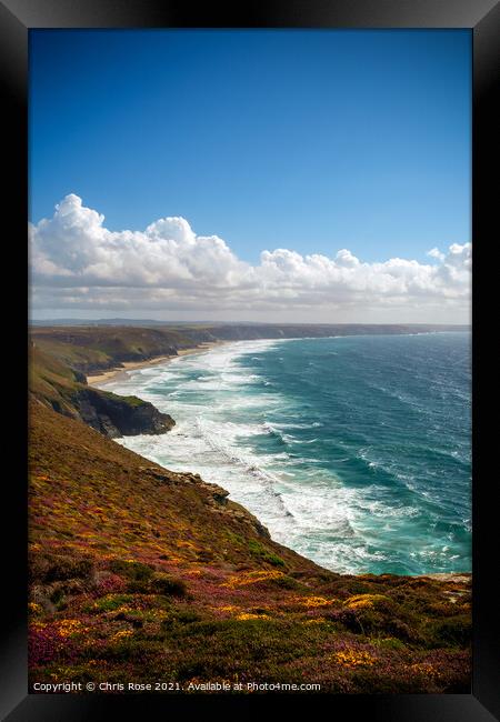 St Agnes Heritage Coast in Cornwall, UK Framed Print by Chris Rose