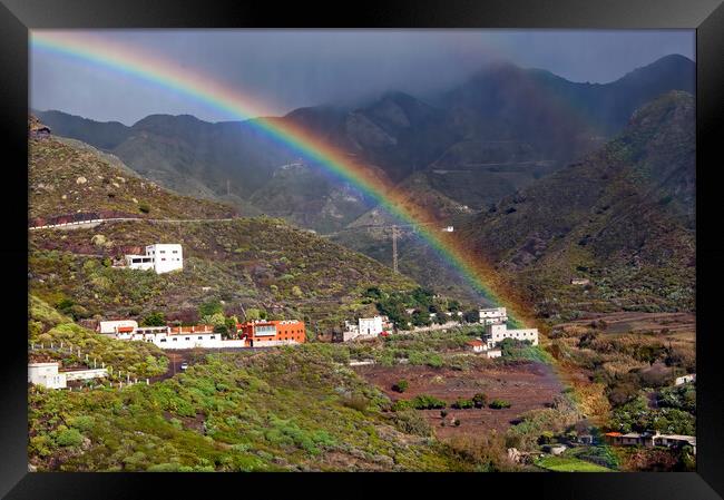 Anaga Mountains Rainbow Framed Print by Geoff Storey