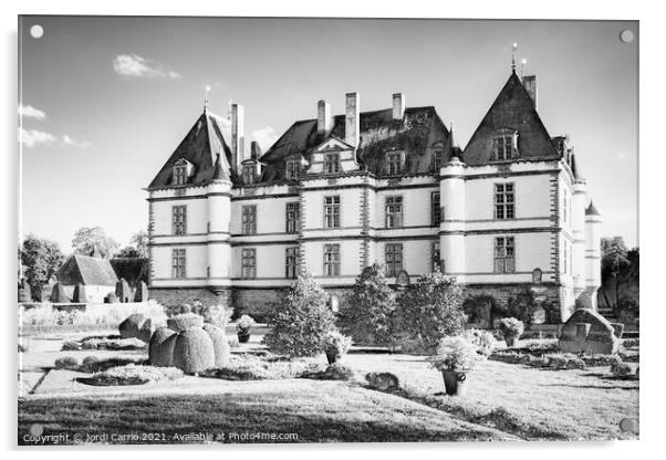 Cormatin Castle, Burgundy - Solarization Edition Acrylic by Jordi Carrio