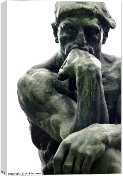 The Thinker, Rodin Canvas Print by Phil Robinson