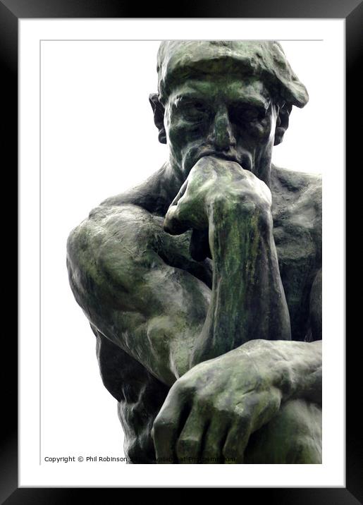 The Thinker, Rodin Framed Mounted Print by Phil Robinson