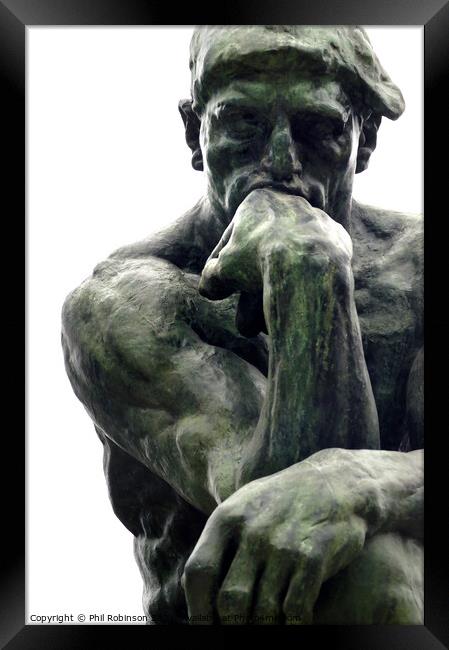 The Thinker, Rodin Framed Print by Phil Robinson