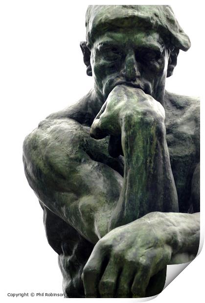 The Thinker, Rodin Print by Phil Robinson