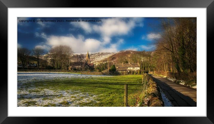 Edale, Derbyshire. Framed Mounted Print by philip kennedy