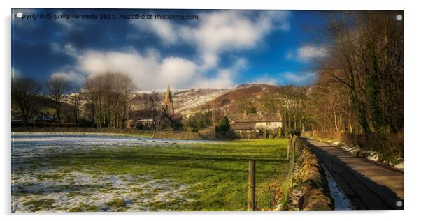 Edale, Derbyshire. Acrylic by philip kennedy