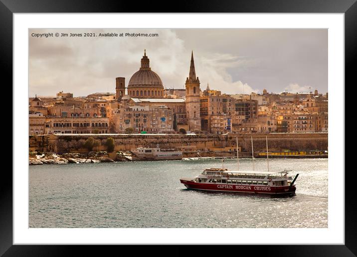 The beautiful city of Valletta, Malta Framed Mounted Print by Jim Jones