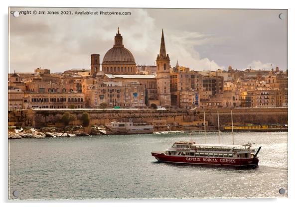 The beautiful city of Valletta, Malta Acrylic by Jim Jones